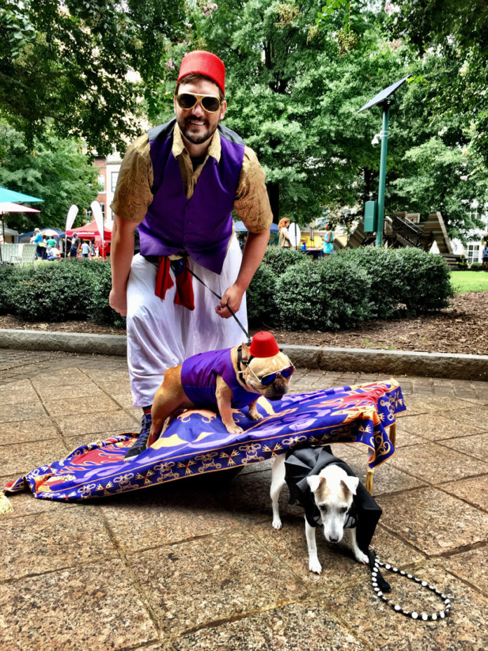 Doggy Con, Blake and Super Murph as “Aladdin”