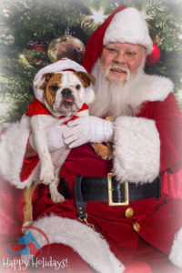 Pictures with Santa support Angels Among Us Pet Rescue.