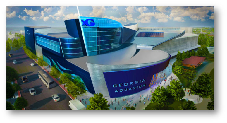 The Georgia Aquarium’s $100 million expansion will move the entrance to Pemberton Place and add a saltwater gallery for sharks.